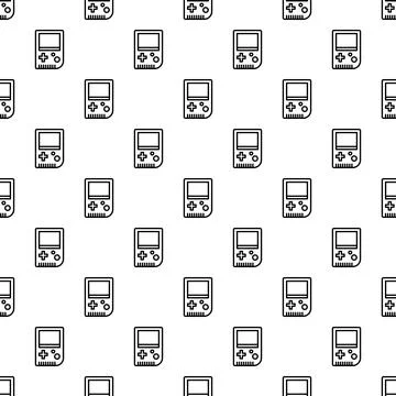 Handheld gaming console retro seamless pattern 库存插图