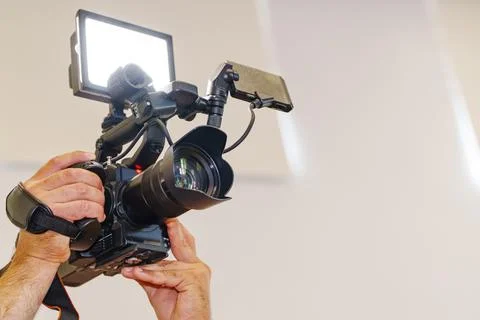 Handheld Gimbal Stabilizer Rig Tracking Event Performance Stock Photos