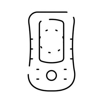 Handheld gps device displaying a navigation map icon Stock Illustration