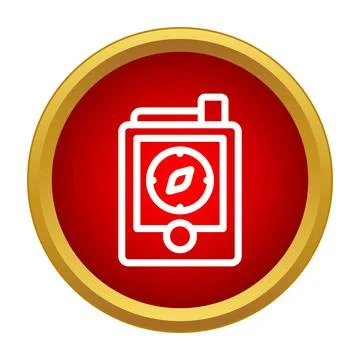 Handheld gps device showing compass for navigation Stock Illustration