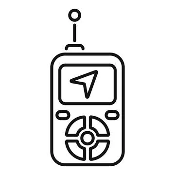 Handheld gps device showing navigation arrow icon Stock Illustration