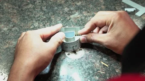 Handheld gun yag laser welding machine used aluminum channel letter laser spot w 스톡 동영상 221440407