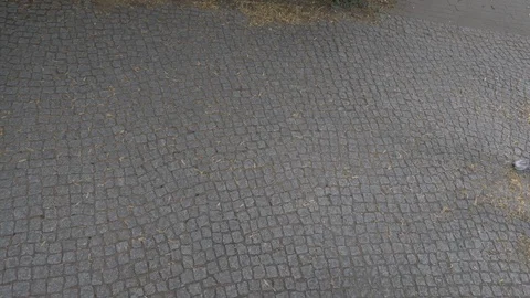 Handheld high angle view of man and woman running together Stock-Footage 114843757