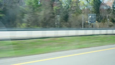 Handheld of High Speed Motion Blur of Cars and Trucks on Interstate Highway Stock Footage 332680219