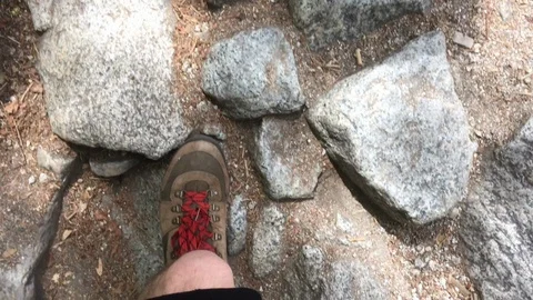 Handheld hiking under waterfall Stock-Footage 90270839