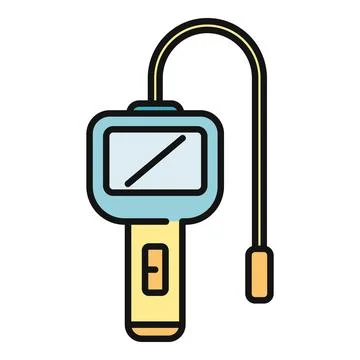 Handheld inspection endoscope camera tool with screen Stock Illustration