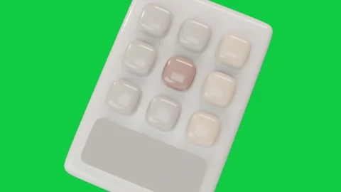 Handheld keypad rotating and tilting on play, showcasing glossy buttons on Stock Footage 340269400