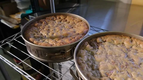Handheld Large Cookie Reveal - Slow Truck Backwards- 4K Slow Motion Stock Footage 337876050