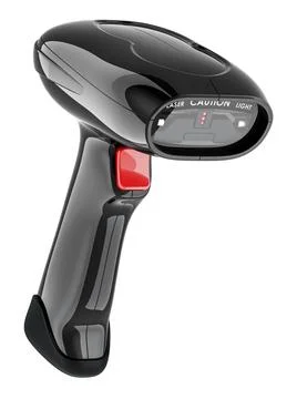 Handheld Laser Barcode Scanner. Barcode reader, 3D rendering Barcode reade... Stock Photos