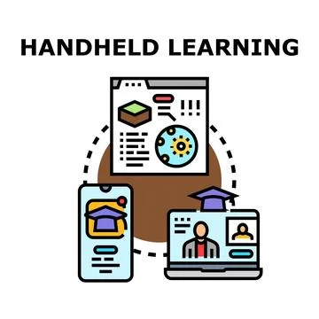 Handheld learning connecting educational platforms and devices Stock Illustration
