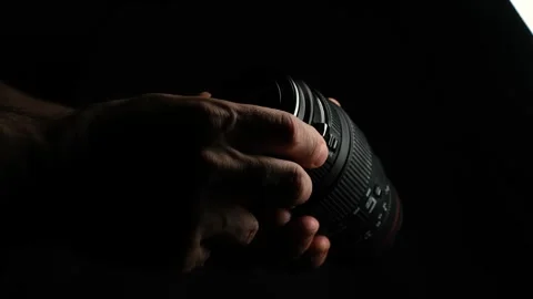 Handheld Lens Operation Close Up Stock Footage 329966552