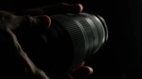 Handheld Lens Operation Close Up Stock Footage 329966634