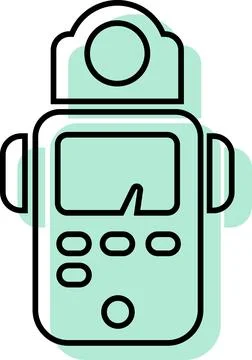 Handheld light meter exposure tool line art Illustrazione stock