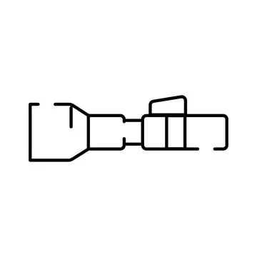 Handheld light source illumination equipment line icon Stock Illustration
