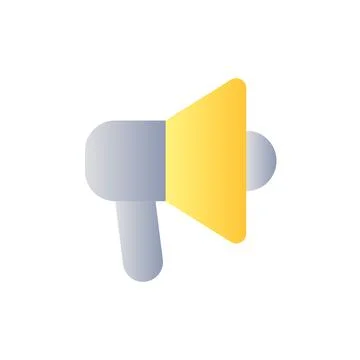 Handheld megaphone flat gradient color ui icon Illustrazione stock