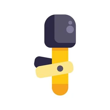 Handheld microphone is broadcasting audio sound waves Stock Illustration
