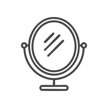 Handheld mirror icon. Simple line icon of a handheld mirror, perfect for be.. Stock Illustration