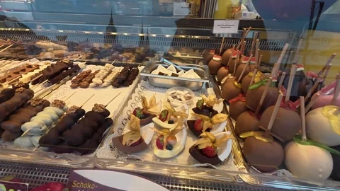 Handheld Oktoberfest Candy Stall Display, Munich Germany Stock Footage 341231093
