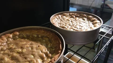 Handheld Pan of Large Freshly Baked Cookies - 4K Slow Motion Cinematic Stock Footage 337876030