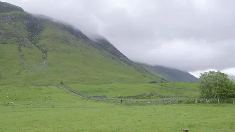 Handheld panning shot at the base of Ben Nevis Scotland Video stock 161113849