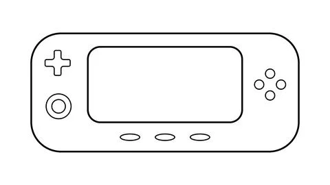 Handheld portable game console, play stream, handheld pocket video game Stock Illustration
