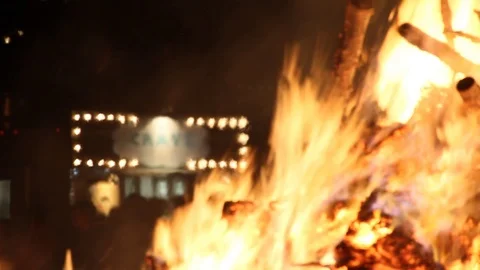 Handheld POV fire footage in front of Crave Stock Footage 122802238