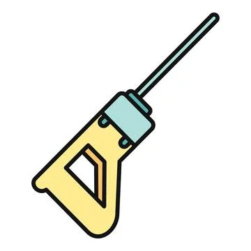 Handheld power tool with a long drill bit Stock Illustration