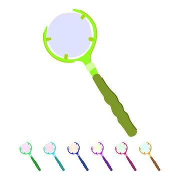Handheld reading magnifier vector cartoon graphic Stock Illustration