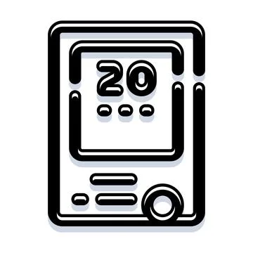 Handheld retro game console playing 20 score Stock Illustration