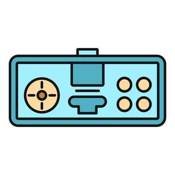 Handheld retro video game console illustration for gaming concept Illustrazione stock