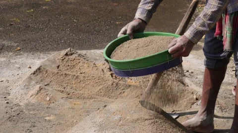 Handheld Sand Sieving Stock Footage 336433676
