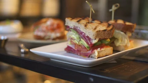 Handheld Sandwich Shot 스톡 동영상 105381223