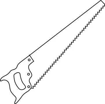 Handheld saw with curved blade Vector Stock Illustration