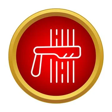 Handheld scanner reading barcode lines in a red circle Stock Illustration