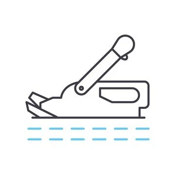 Handheld scissors line icon, outline symbol, vector illustration, concept sign Stock Illustration