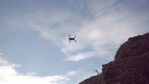 Handheld shooting of a flying drone. Stock Footage 113047322