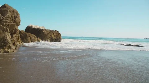 Handheld shore waves Stock Footage 75791032