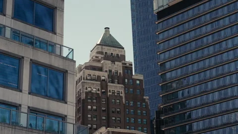 Handheld shot of buildings in downtown vancouver Stock Footage 244542853