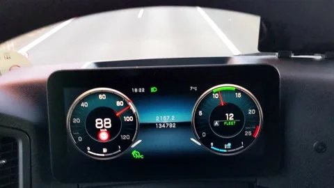 Handheld Shot Car Warning Light Symbols Stock Footage 171584848