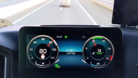 Handheld Shot Car Warning Light Symbols Stock Footage 171584853