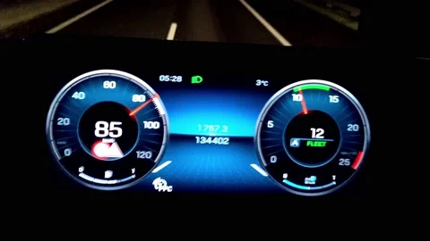 Handheld Shot Car Warning Light Symbols Stock Footage 171584883