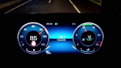 Handheld Shot Car Warning Light Symbols Stock Footage 171584903