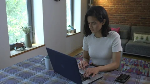 Handheld shot of creative freelancer working on new business project Stock Footage 114854974