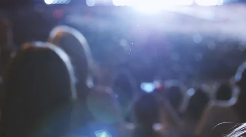 Handheld shot of a crowd making party at a rock concert Video stock 52717784