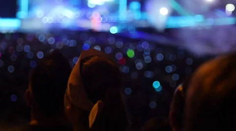 Handheld shot of a crowd making party at a rock concert 動画素材 52724480