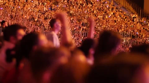 Handheld shot of a crowd making party at a rock concert 스톡 동영상 52730038