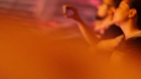 Handheld shot of a crowd making party at a rock concert Stock-Footage 52731593