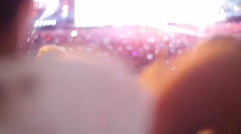Handheld shot of a crowd making party at a rock concert Video stock 52746209