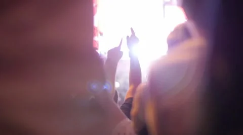 Handheld shot of a crowd making party at a rock concert Vídeos de archivo 52749791