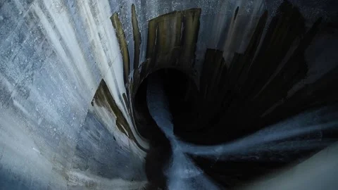 Handheld shot of a dam waterfall Stock Footage 147548235